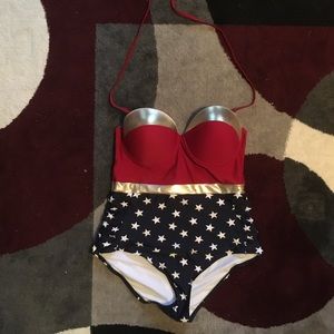 Hot Topic Wonder Woman One-Piece Swimsuit
